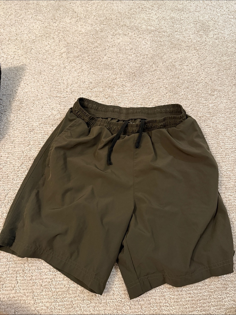 7” Layer 8 Men's Olive Green Drawstring Performance Shorts